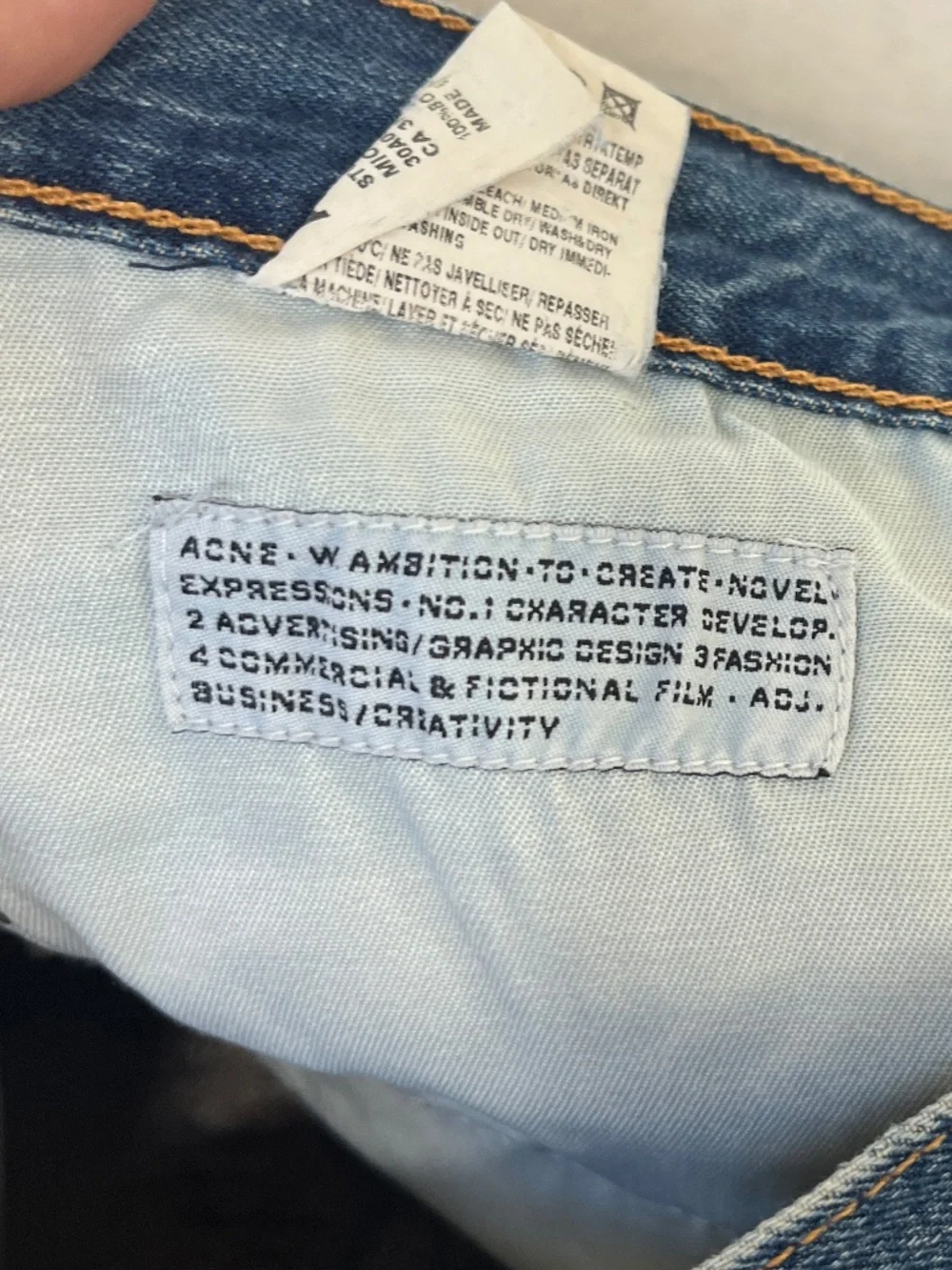 Acne Studios Distressed Kick Leg Denim Jeans Raw Hem Rocker Designer sz 31/32
